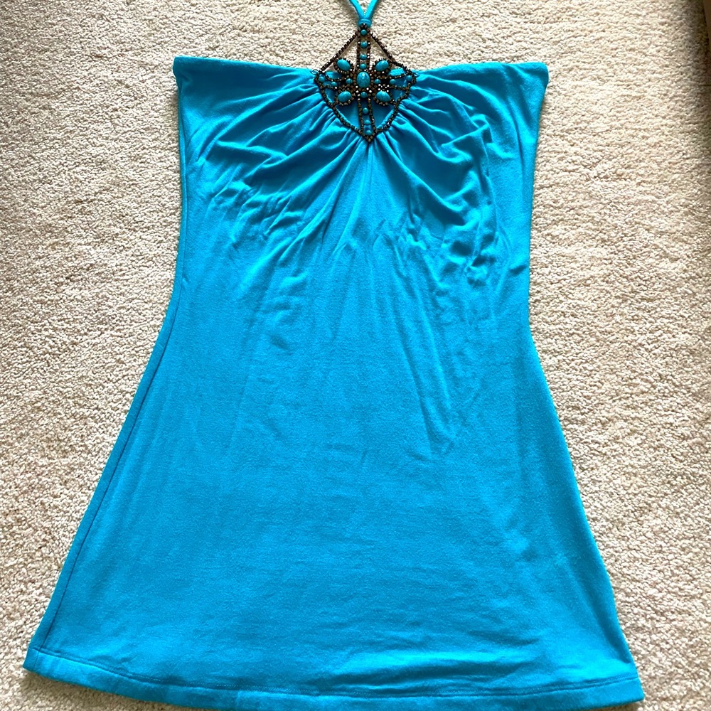 Sky decorative halter top